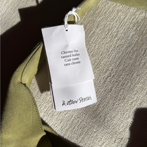 & Other Stories Large Suede Tote Bag in Green - Picture 6 of 13